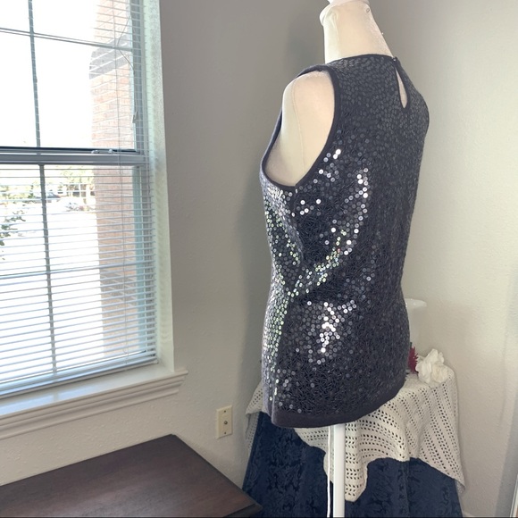 Vintage 90’s Sequined Wool/Angora Sweater/Vest, Sz SP - Picture 2 of 11